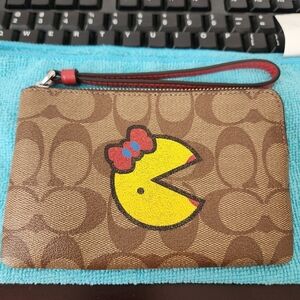 Coach Ms. Pacman Leather Wristlet